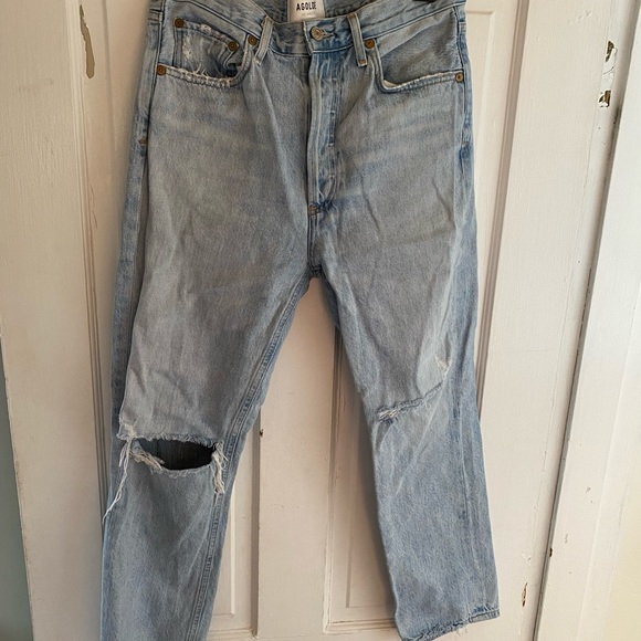 AGOLDE Riley Straight Ripped Light jeans - Picture 4 of 9